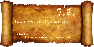 Todorovics Barbara névjegykártya